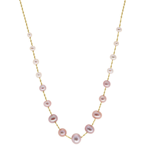 EFFY® Multicolor Cultured Freshwater Pearl (4-8-1/2mm) 18" Statement Necklace in 14k Gold