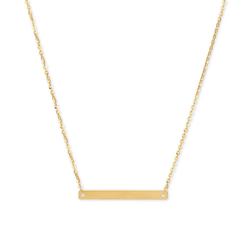 Polished Bar 18" Pendant Necklace in 14k Gold
