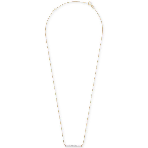 Diamond White Enamel Pendant Necklace (1/6 ct. t.w.) in 10k Yellow Gold (Also Available in Black Enamel)