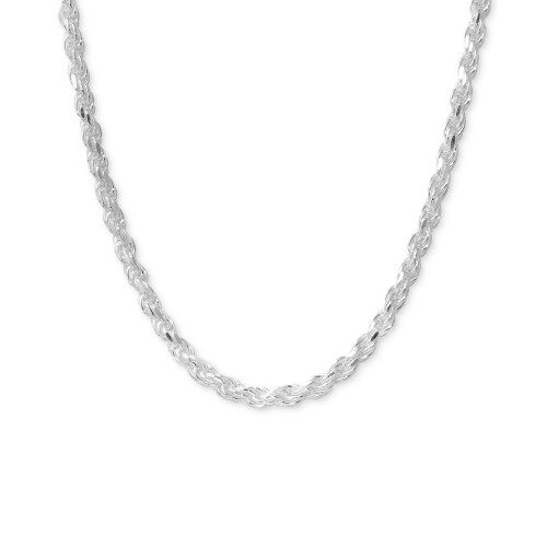 24" Rope Chain Necklace in Sterling Silver