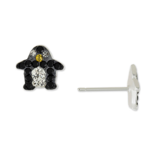 Crystal Penguin Stud Earrings in Sterling Silver, Created for Macy's