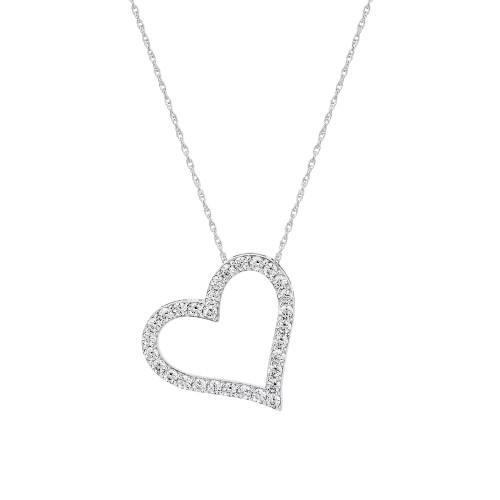 241 WEAR IT BOTH WAYS Diamond Heart Pendant Necklace (1/2 ct. t.w.) in 14k White, Yellow or Rose Gold