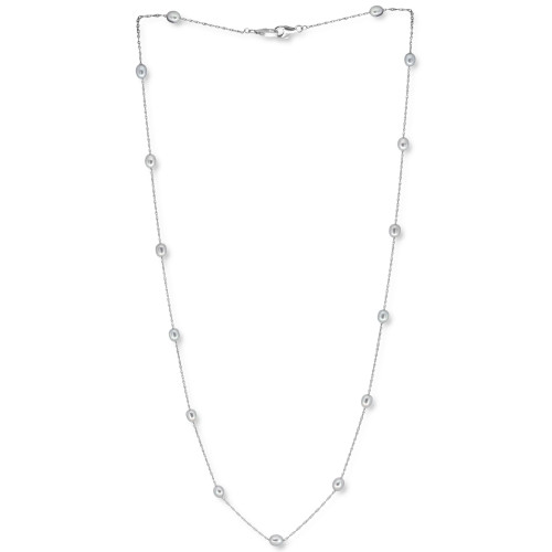 EFFY® Gray Cultured Freshwater Pearl (5mm) 24" Statement Necklace in Sterling Silver