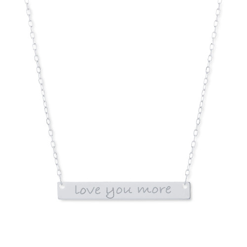 "Love you More" Bar Pendant Necklace, 16" + 2" extender, Created for Macy's