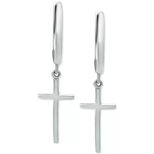 Cross Drop Huggie Hoop Earrings, Created for Macy's