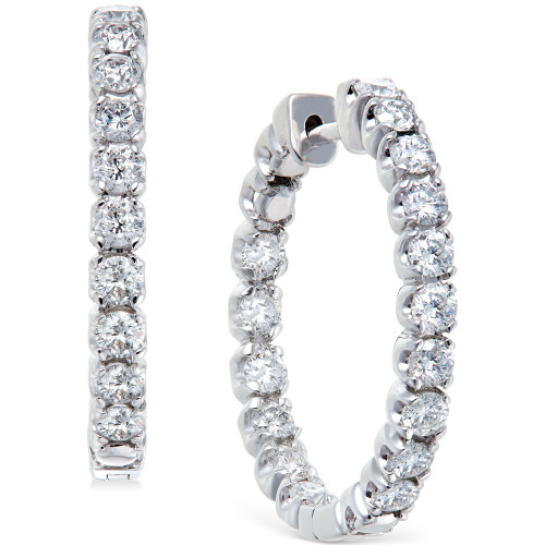 Diamond Hoop Earrings in 14k White Gold (2-1/2 ct. t.w.)