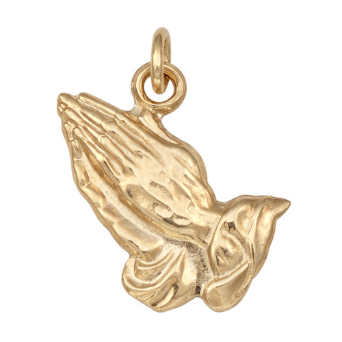 Praying Hands Pendant in 14k Yellow Gold