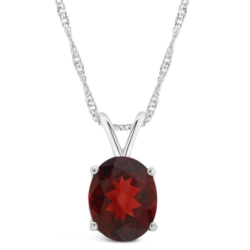 Garnet (3-1/10 ct. t.w.) Pendant Necklace in 14K White Gold