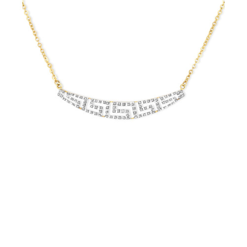 14k Gold Necklace, Diamond Accent Tapered Greek Key Necklace