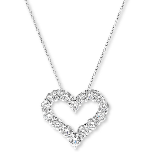 Diamond Heart Pendant Necklace (2 ct. t.w.) in 14k White Gold