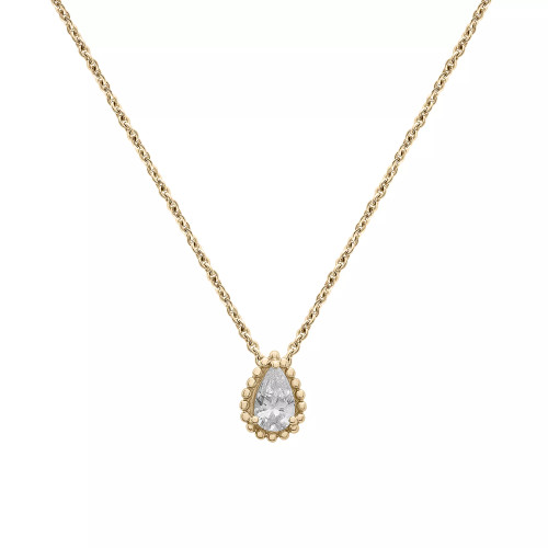 Diamond Pear Solitaire Pendant Necklace (1/4 ct. t.w.) in 14k Gold, 16" + 2" extender
