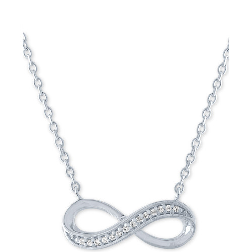 Diamond Accent Infinity 18" Pendant Necklace in Sterling Silver