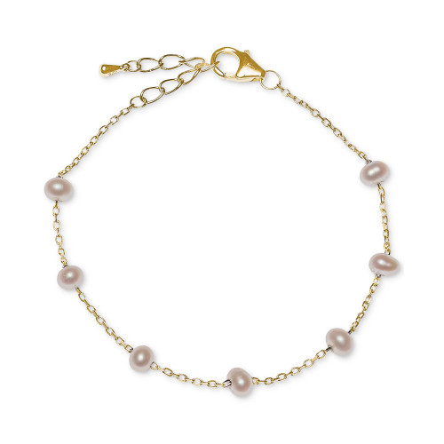 Cultured Freshwater Pearl (4-5mm) Station Bracelet
