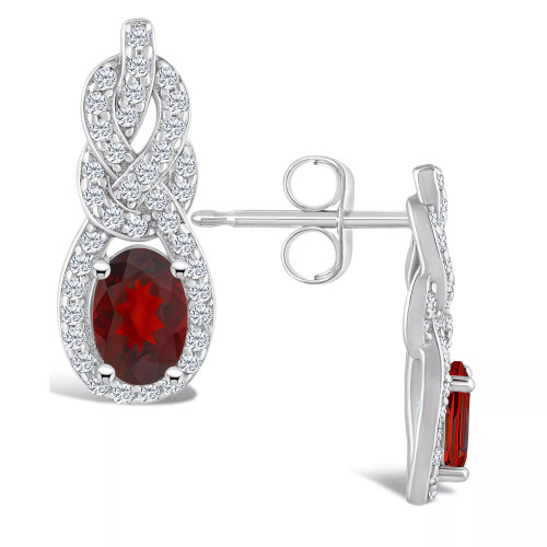 Topaz (3/4 ct. t.w.) Halo Drop Earrings in Sterling Silver