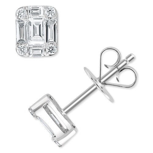 EFFY® Diamond (5/8 ct. t.w.) Stud Earrings in 18k White Gold