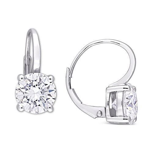 Lab-Created Moissanite Solitaire Leverback Earrings (4 ct. t.w.) in 14k White Gold