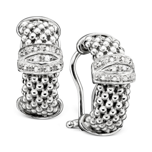 Sterling Silver Earrings, Diamond Mesh (1/5 ct. t.w.)