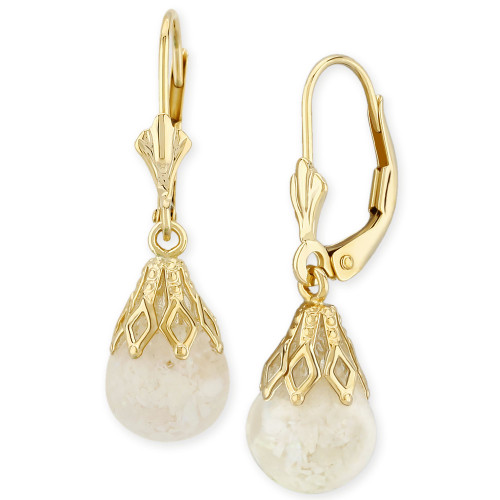 Floating Crushed Opal (1 ct. t.w.) Drop Earring in 14k Yellow Gold