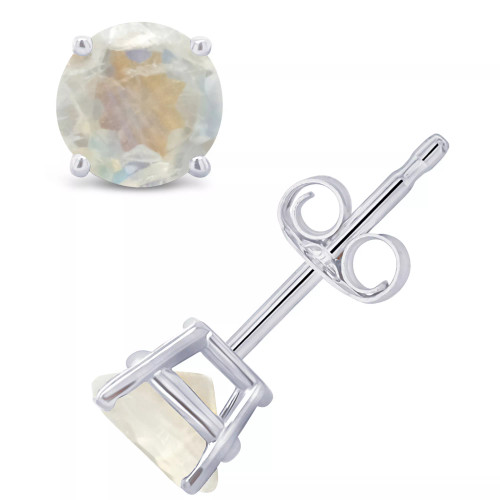 Moonstone (1-1/10 ct. t.w.) Stud Earrings in 14K White or Yellow Gold
