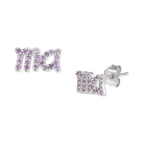 Amethyst Mama Stud Earrings (1/5 ct. t.w.) in Sterling Silver