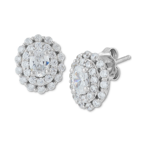 Lab Grown Diamond Oval Halo Stud Earrings (1-1/2 ct. t.w.) in 14k White Gold