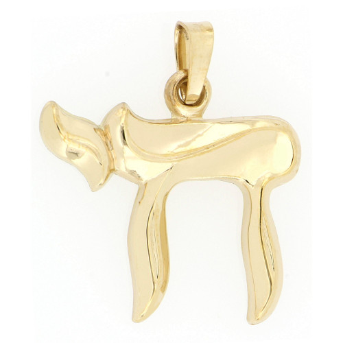 Chai Pendant in 14k Yellow Gold