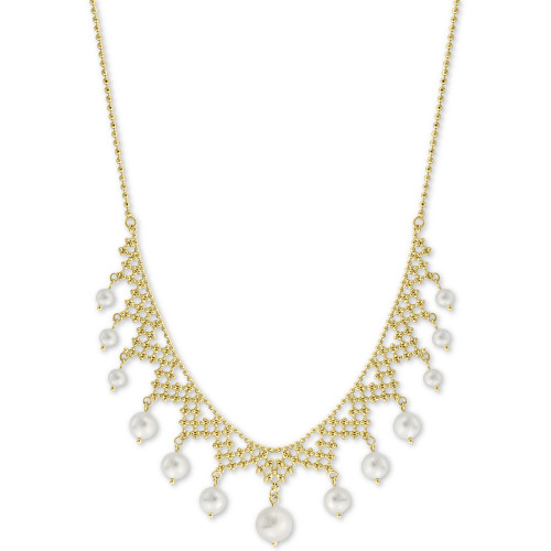 EFFY® Cultured Freshwater Pearl (4-1/2, 6 & 8-1/2mm) Statement 18" Necklace in 18k Gold-Plated Sterling Silver