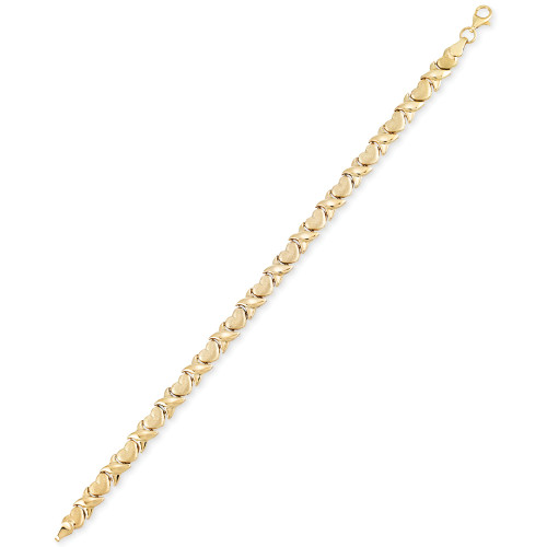 Heart Link Bracelet in 10k Gold