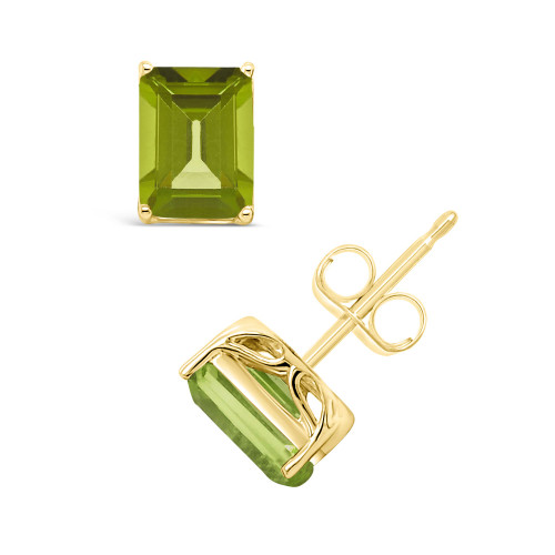 Peridot (3-3/8 ct. t.w.) Stud Earrings in 14K Yellow Gold