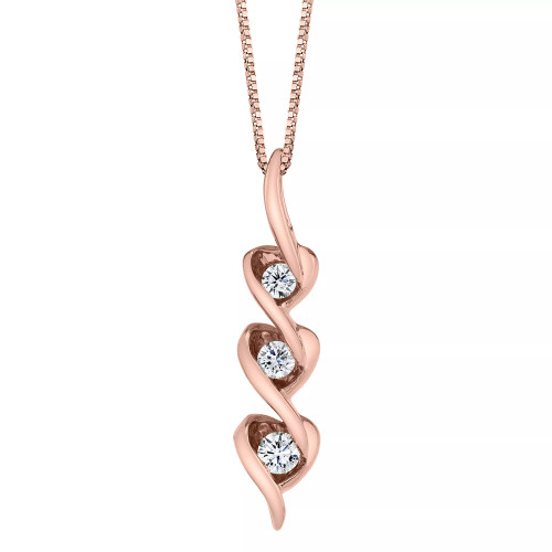 Diamond (1/8 ct. t.w.) Heart Pendant in 14k White, Yellow or Rose Gold