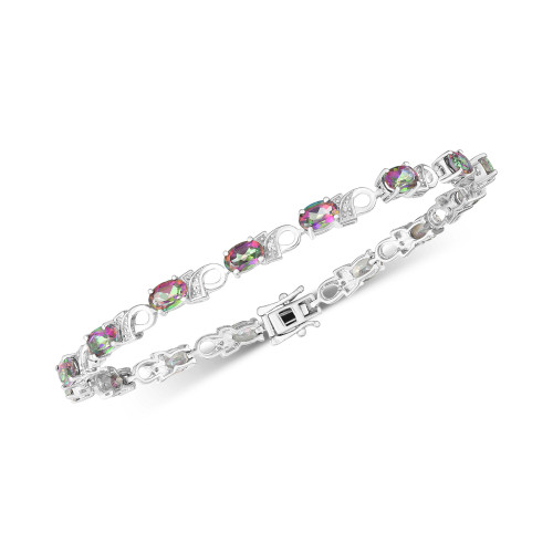 Mystic Topaz (7 1/2 ct. t.w.) & Diamond Accent Link Bracelet in Sterling Silver