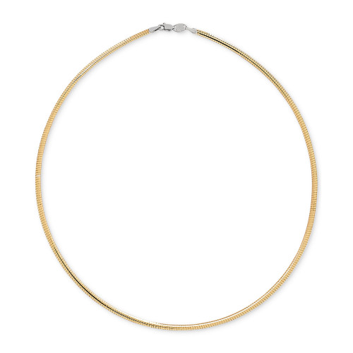 17" Reversible Omega 14k Gold over Sterling Silver and Sterling Silver Necklace