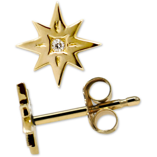 Diamond Accent Star Stud Earrings in 14k Gold