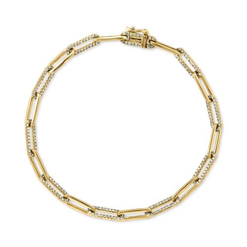 EFFY® Diamond Paperclip Link Bracelet (7/8 ct. t.w.) in 14k Gold