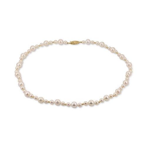 Cultured Freshwater Pearl (4-1/2-8-1/2mm) & Bead 18" Statement Necklace Set in 14k Gold