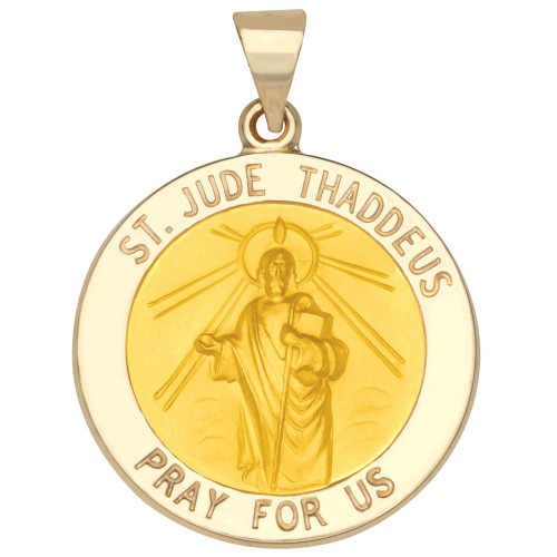 Saint Jude Medal Pendant in 14k Yellow Gold