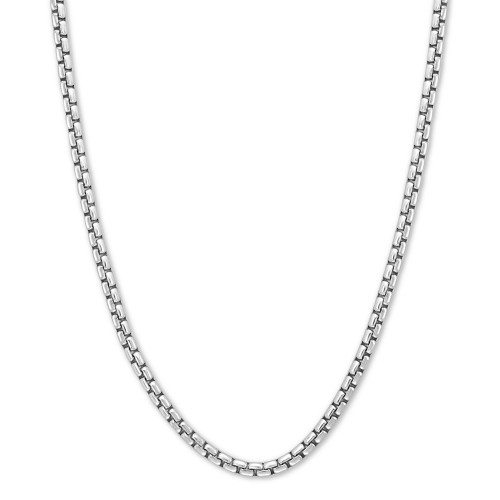 EFFY® Rounded Box Link 24" Chain Necklace in Sterling Silver