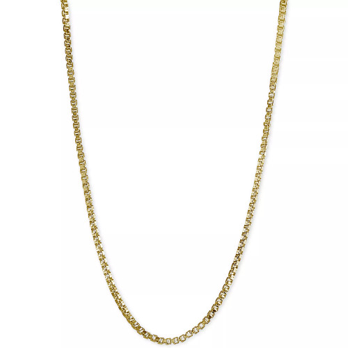 Adjustable 16"- 22" Box Link Chain Necklace in 18k Gold-Plated Sterling Silver, Created for Macy's (Also in Sterling Silver)