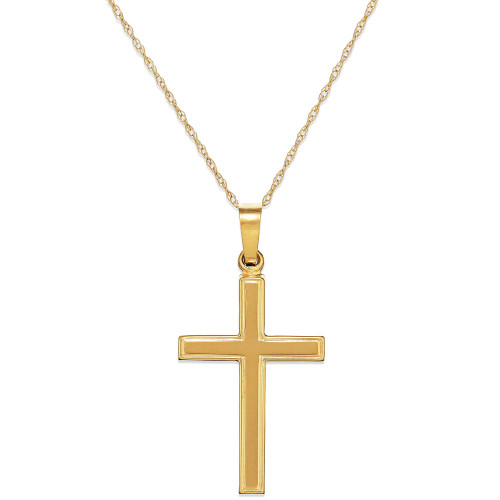 Cross Pendant Necklace 18" in 14k Yellow Gold
