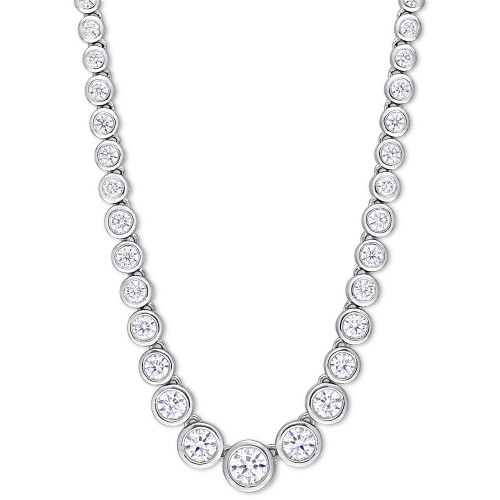 Moissanite Bezel Graduated Collar Necklace (2-3/4 ct. t.w. Diamond Equivalent) in Sterling Silver