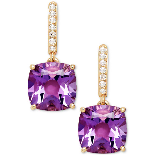 Amethyst (3-9/10 ct. t.w.) and Diamond Accent Drop Earrings in 14k Yellow Gold