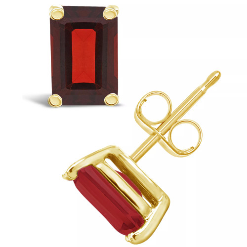 Garnet (1-1/2 ct.t.w) Stud Earrings 14K in White Gold or 14K Yellow Gold