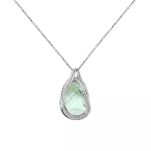 Amethyst (9 ct. t.w.) & Cubic Zirconia (1/3 ct. t.w.) 18" Pendant Necklace in Sterling Silver