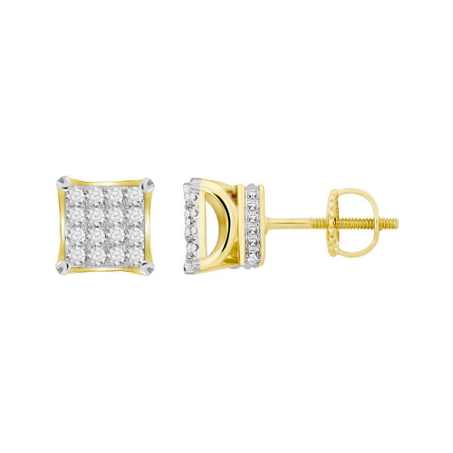 Men's Diamond (1 ct.t.w.) Square Earring Set in 10k Yellow Gold
