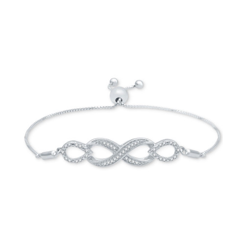 Diamond Infinity Bolo Bracelet (1/6 ct. t.w.) in Sterling Silver