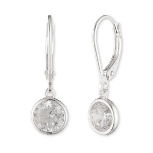 Sterling Silver and Cubic Zirconia Drop Earrings