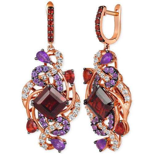 Crazy Collection® Multi-Gemstone Cluster Drop Earrings (9 ct. t.w.) in 14k Rose Gold