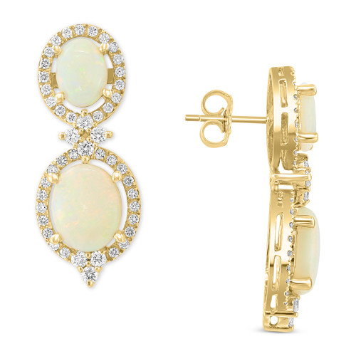 EFFY® Opal (4-1/3 ct. t.w.) & Diamond (9/10 ct. t.w.) Earrings in 14k Yellow Gold