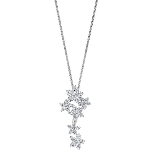 LALI Jewels Diamond Floral Pendant Necklace (3/8 ct. t.w.) in 14K White Gold