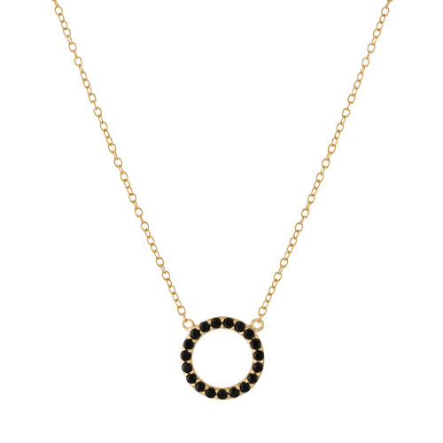 Black Spinel Open Circle Necklace